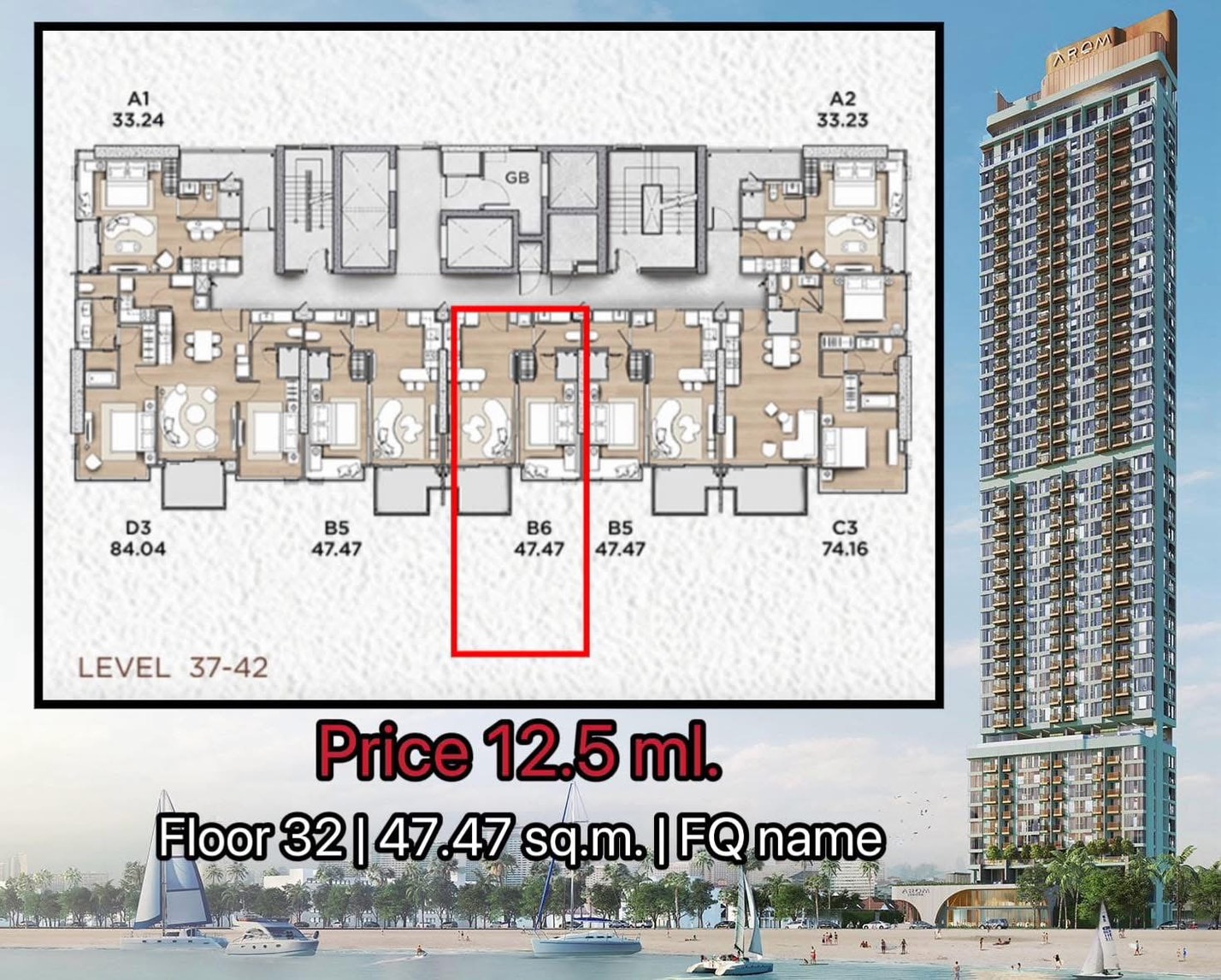 Arom Jomtien In Foreign Quota For Sale photo 27