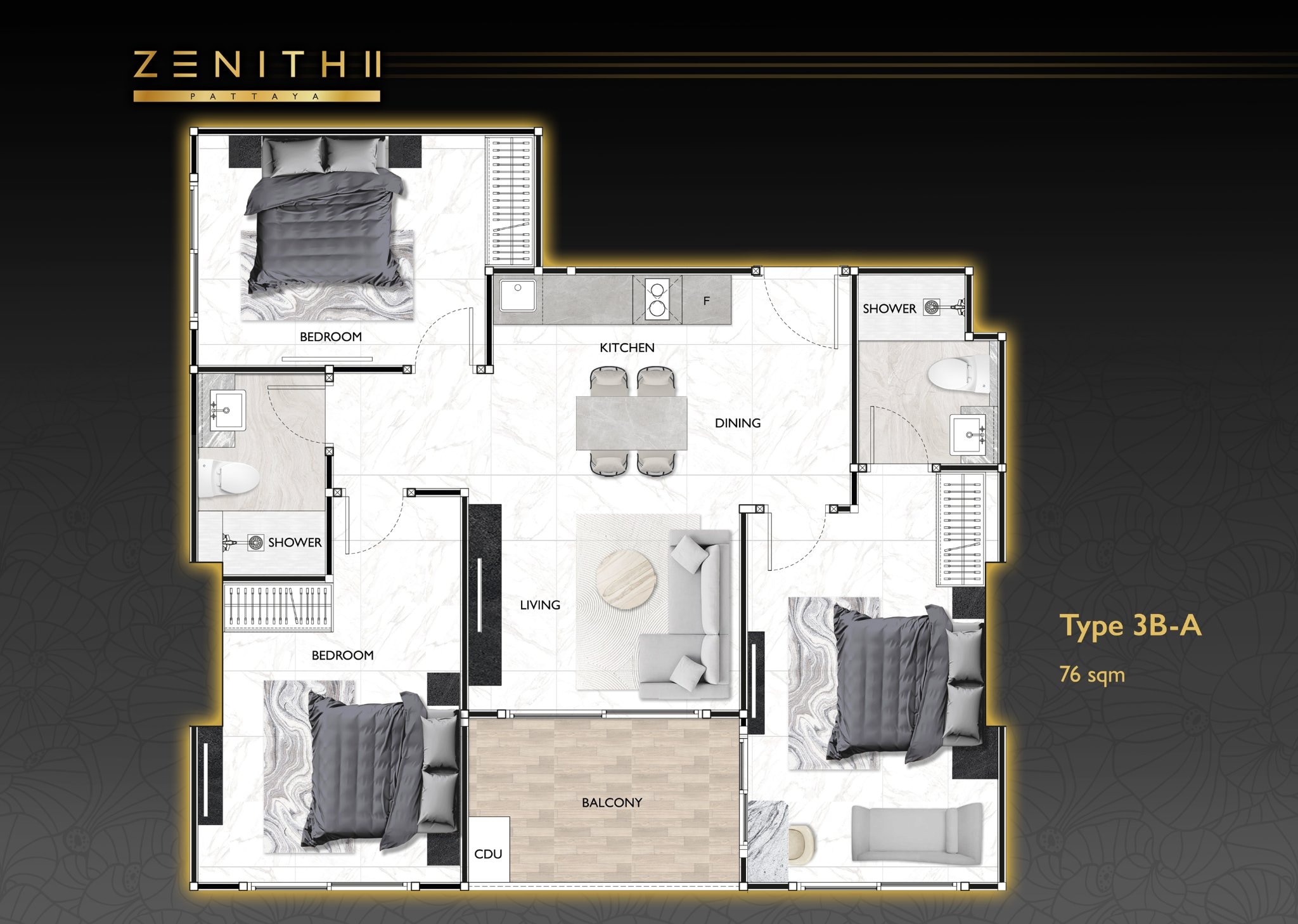 Brand New Off-plan Pool View 3 Bed 2 Bath Condo In South Pattaya photo 43