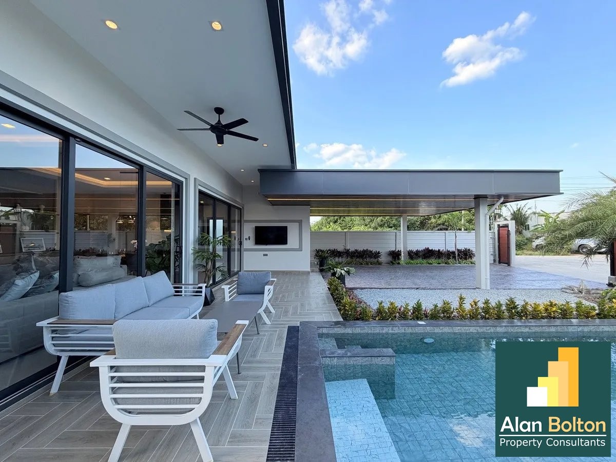 Brand New Modern Luxury 3 Bed 4 Bath Pool Villa For Sale Near Lake MapPhrachan