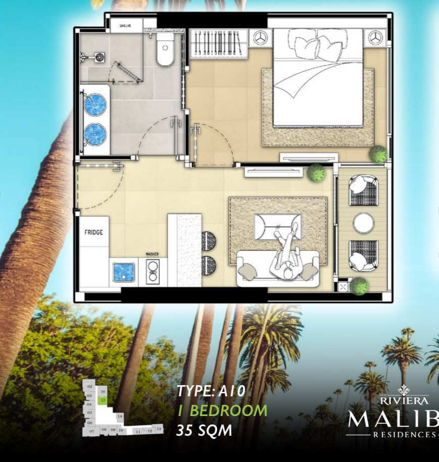 One bedroom condo in Riviera Malibu photo 18
