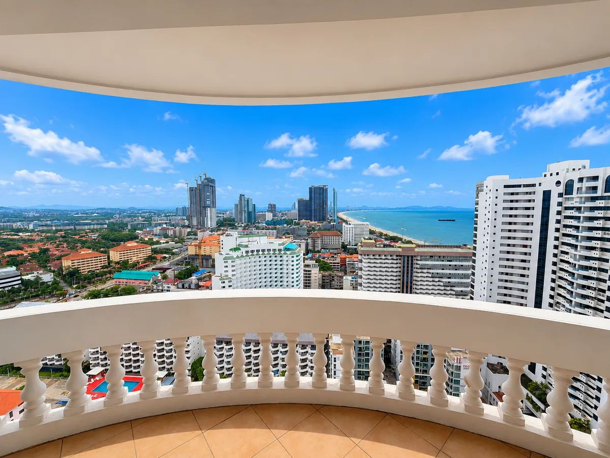 Spacious Two-Bedroom Two Bathroom Corner Unit on a High Floor In Need of Complete Renovation in Popular Jomtien Condominium photo 9