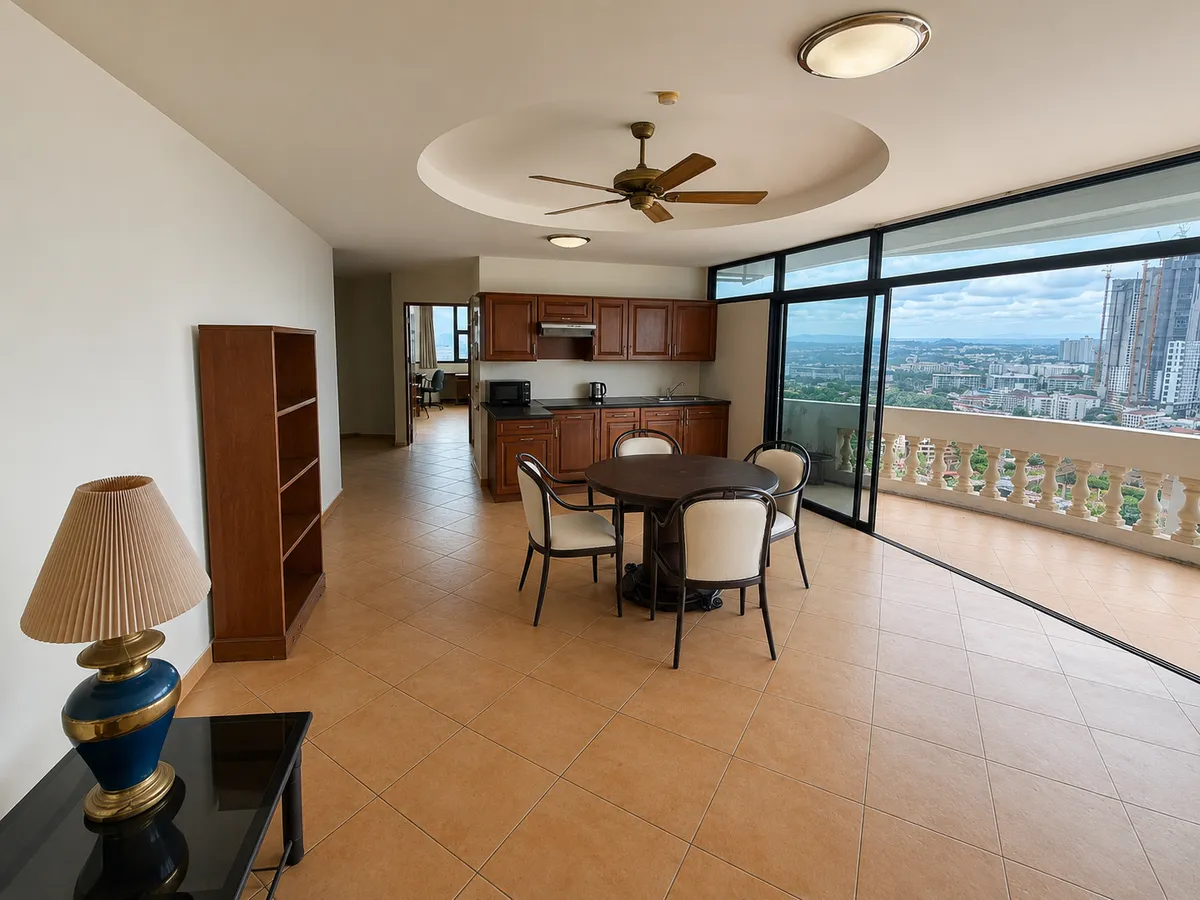 Spacious Two-Bedroom Two Bathroom Corner Unit on a High Floor In Need of Complete Renovation in Popular Jomtien Condominium photo 2