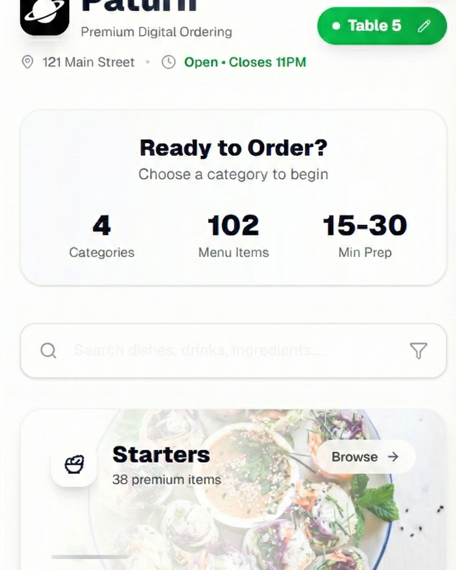Customer App Screen