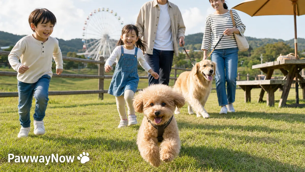 【関西】犬連れ家族と子連れ家族で楽しめるスポット5選！ドッグラン・牧場・公園レジャーを満喫のイメージ写真
