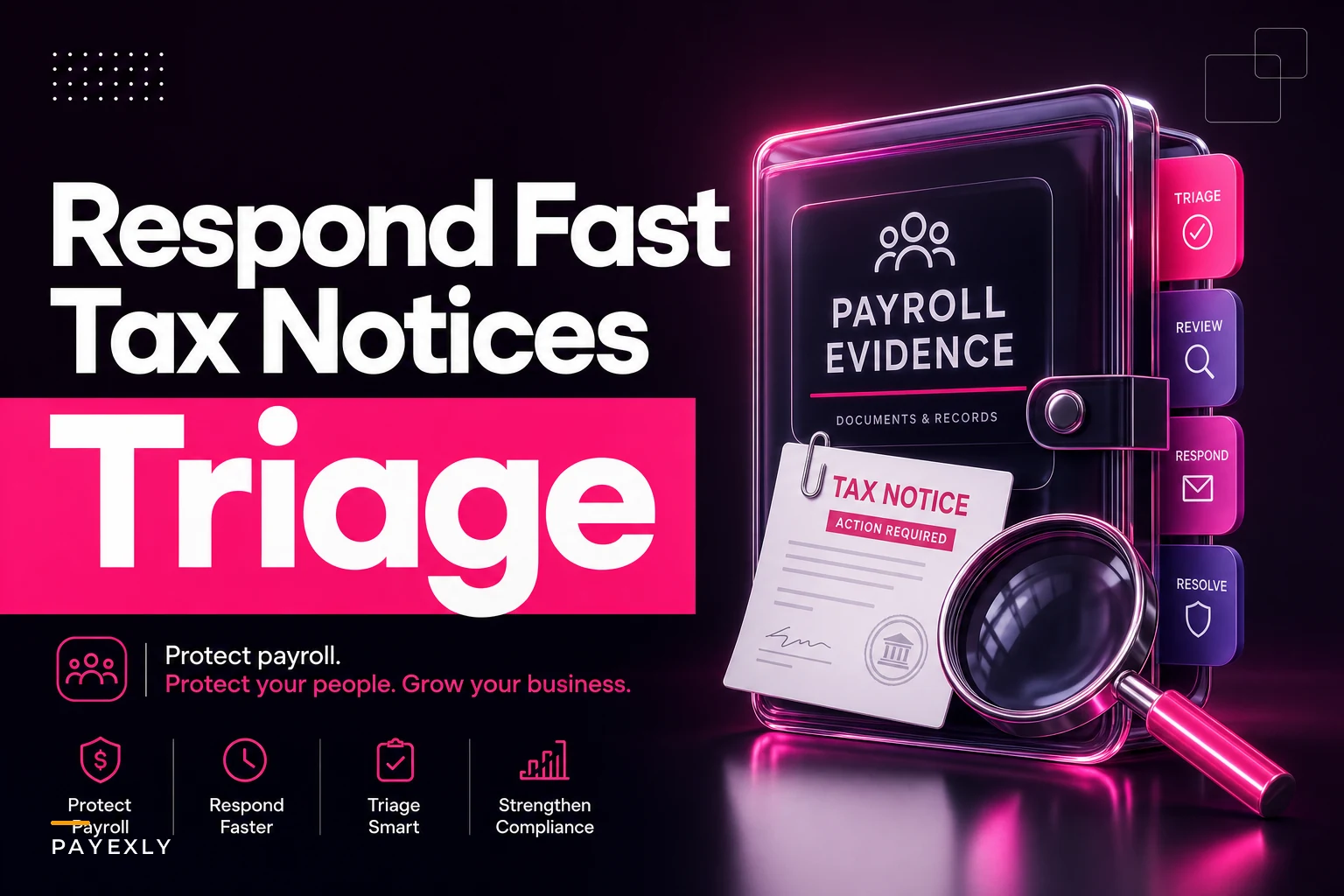 Respond to payroll tax notices fast: triage-by-severity flow, evidence checklist and response templates