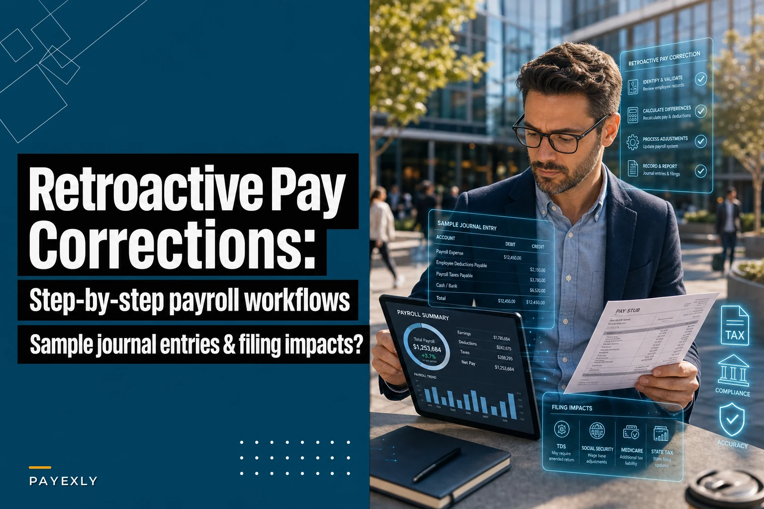 Retroactive pay corrections: step‑by‑step payroll workflows, sample journal entries and filing impacts