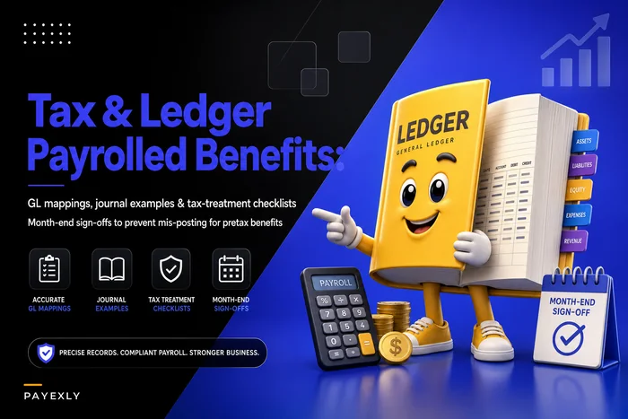Tax and ledger treatment for payrolled benefits: GL mappings, journal examples and month-end checks