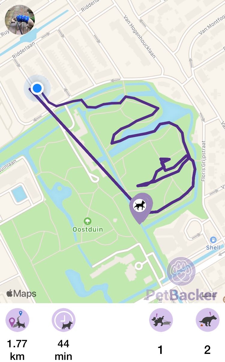 Just completed pet walking of 1.77 km