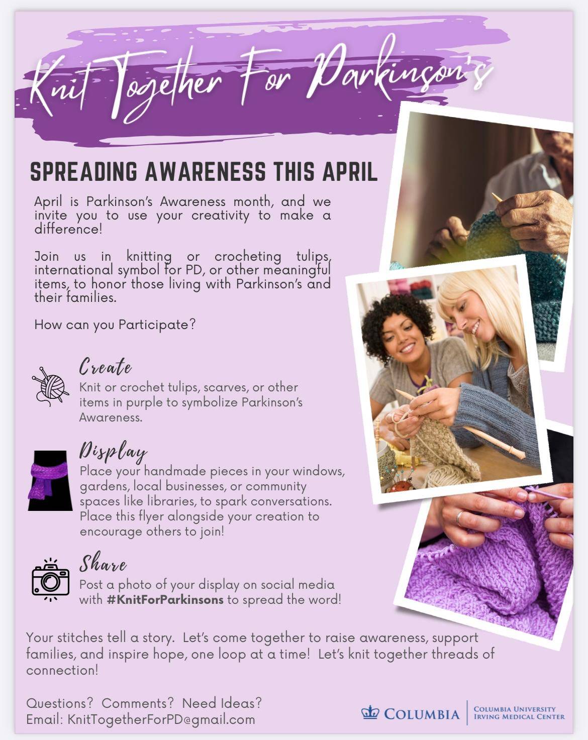 Knitting Together for Parkinson's Disease