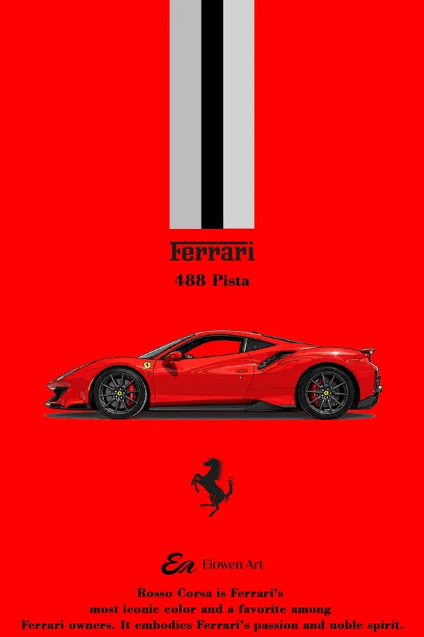 Ferrari 488 Pista Metallic Red