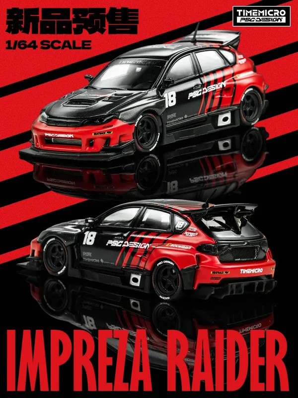 TimeMicro × PSC DESIGN 1:64 Impreza "Raider" Red & Black