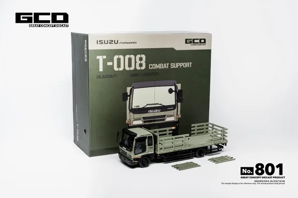 GCD 1:64 Isuzu Motors: Forward Series Medium-Duty Dropside Truck Matte Green