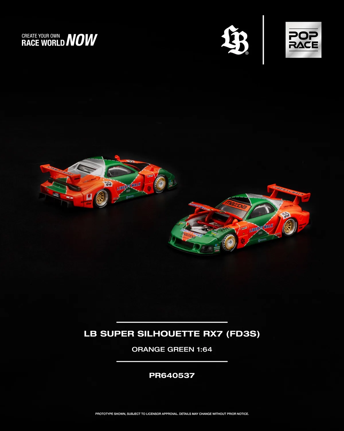 PopRace 1:64 LB SUPER SILHOUETTE RX7