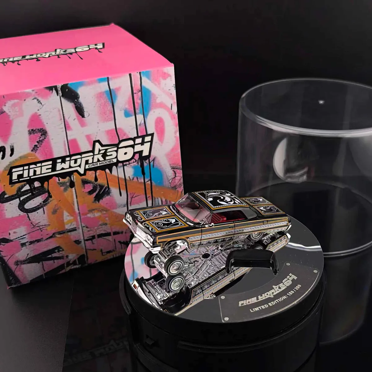 Fine Works64 1:64 Impala Lowrider Black and Gold