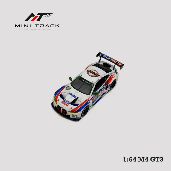 Mini Track 1:64 M4 2nd Generation G82 GT3 Blue-White Racing Livery Carriage #96