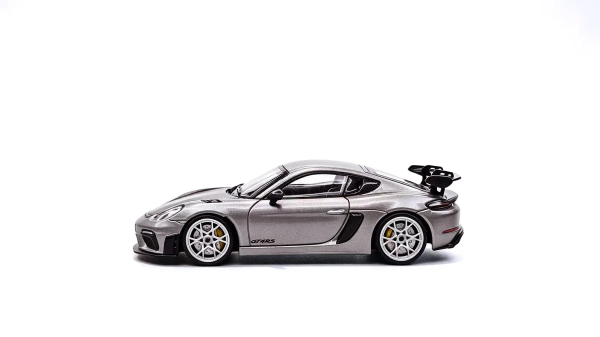 Jicar 1:64 718 GT4 RS GT Silver with Half Carbon Hood