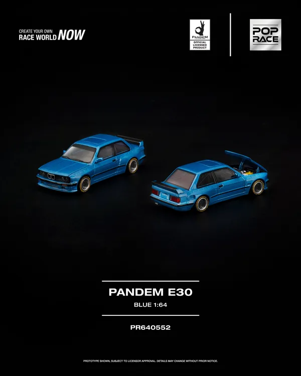 PopRace 1:64 PANDEM E30 BLUE
