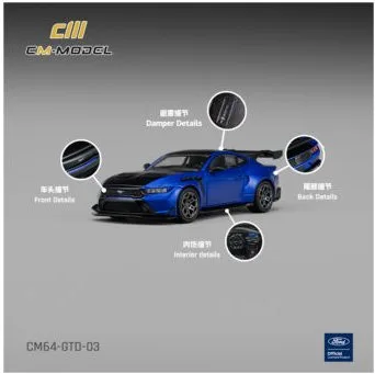 CM Model 1:64 Ford GTD Lightning Blue with Vivid Black Hood