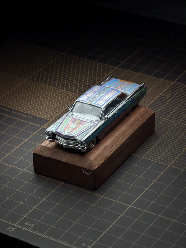 97M 1:64 1964 Cadillac Coupe DeVille Lowrider Silver with graphics