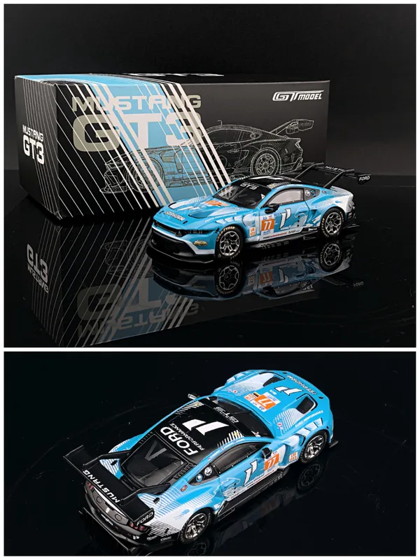 GT Model 1:64 Ford Mustang GT3 Race Car Yellow #44
