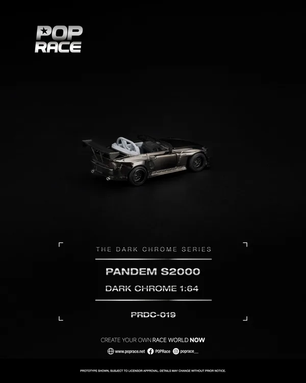 PopRace 1:64 PANDEM S2000 DARK CHROME