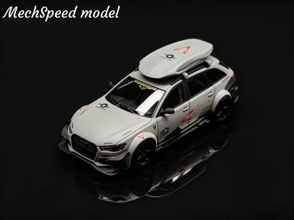 MechSpeed ​​1:64 Resin Model. Fighter Grey Livery Audi RS6 Avant