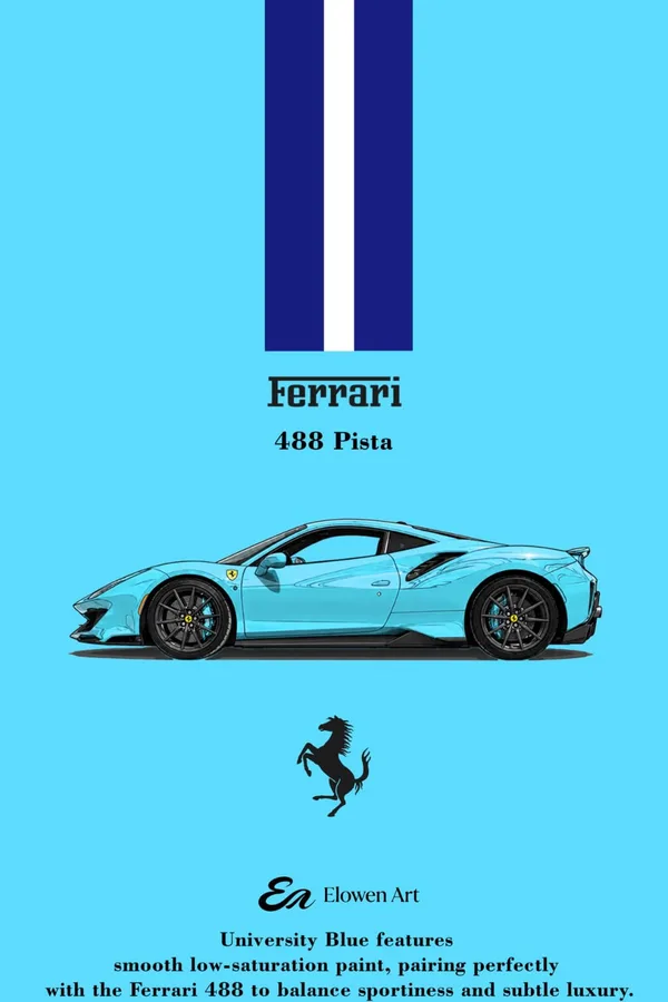 Ferrari 488 Pista University Blue
