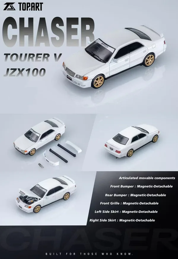 TOPART 1:64 Toyota JZX100 Chaser, White