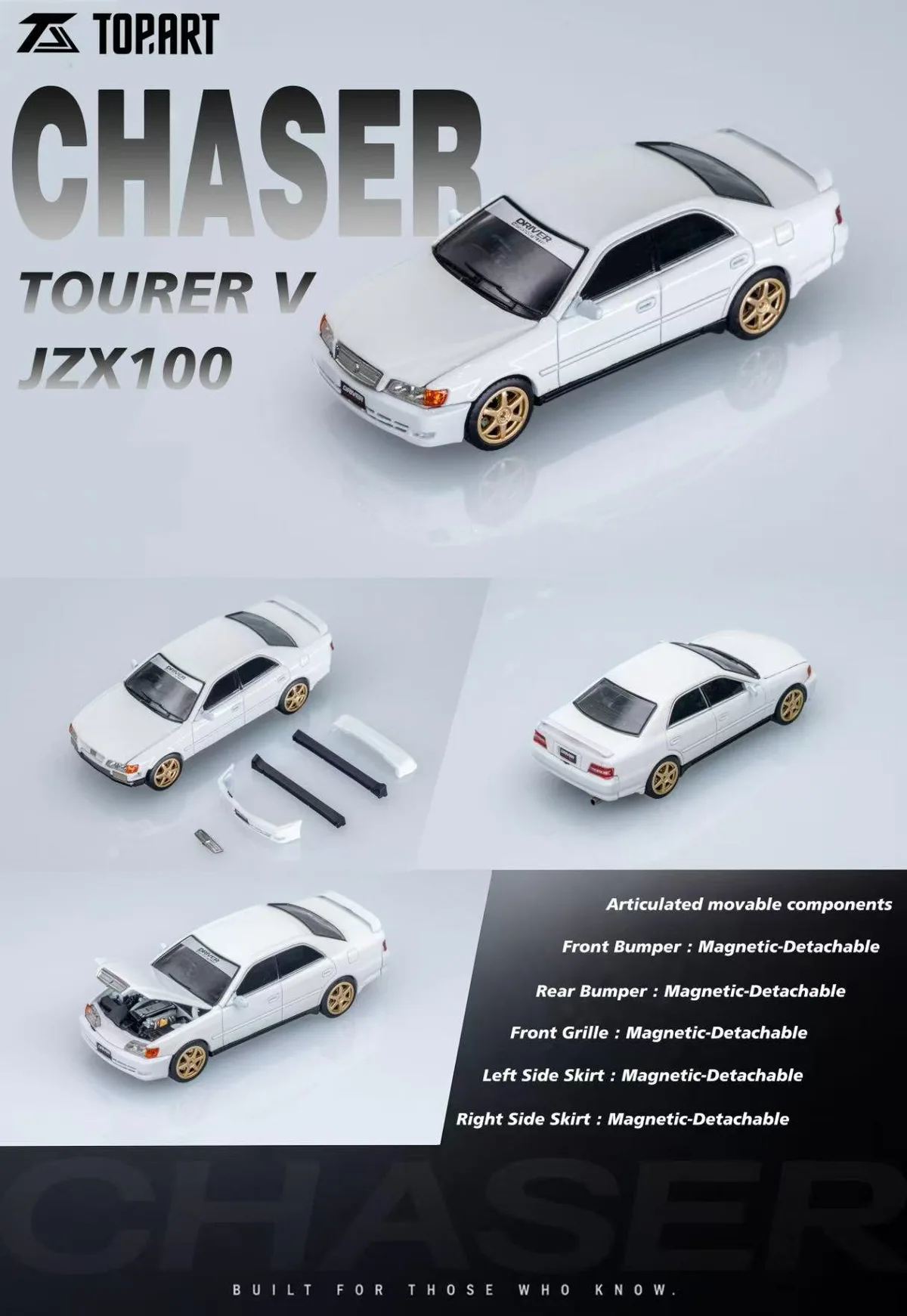 TOPART 1:64 Toyota JZX100 Chaser, White