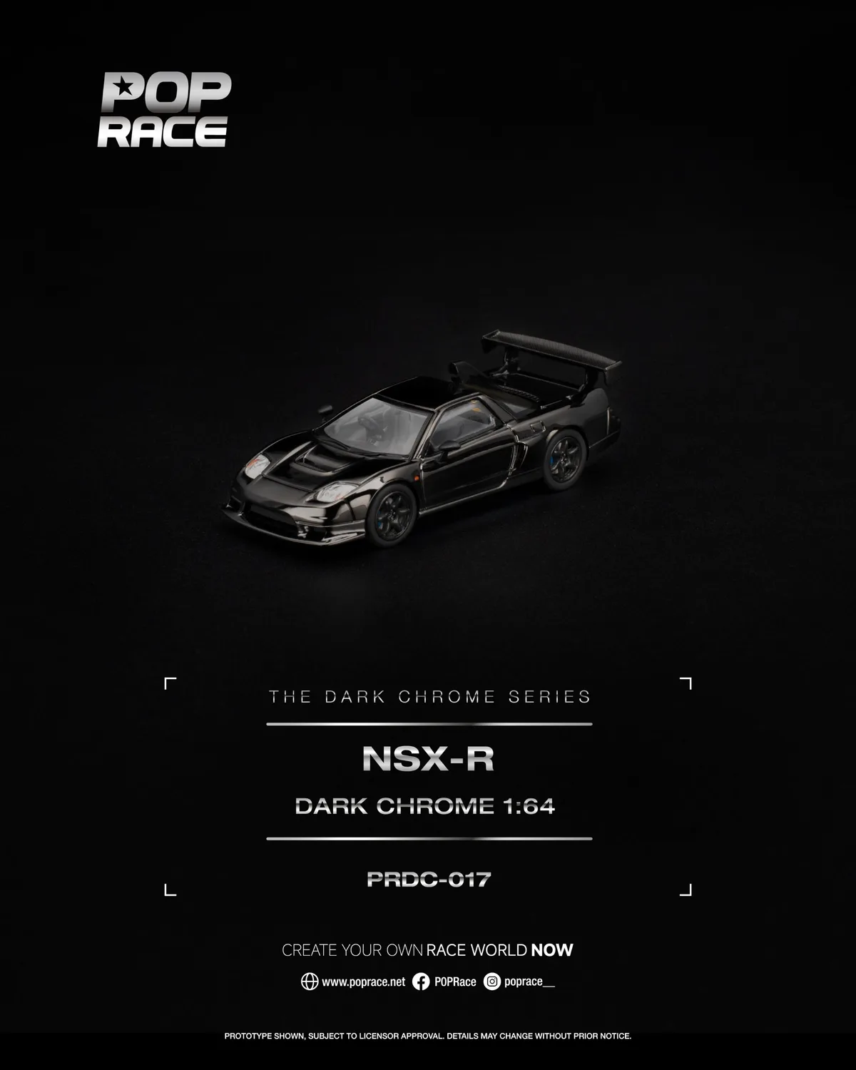 POPRACE 1:64 NSX-R DARK CHROME