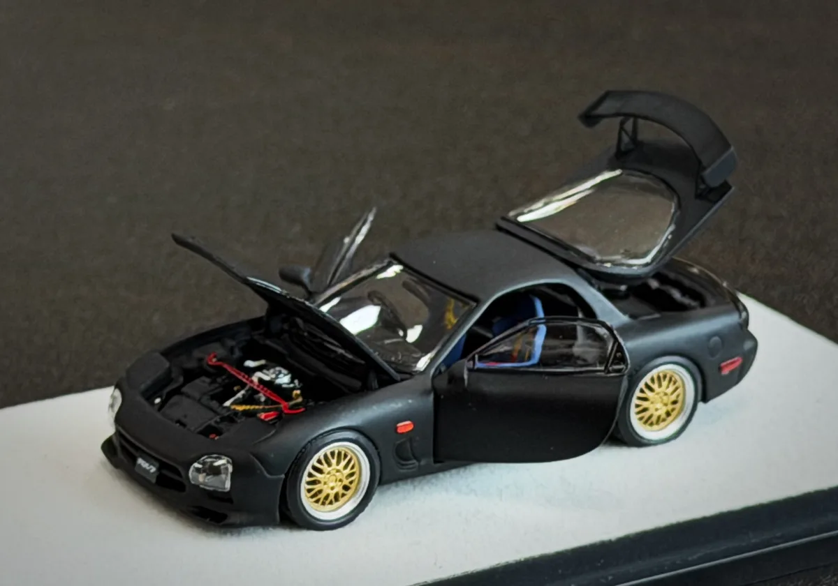 PGM 1/64 Mazda RX-7 Matte Black Ordinary Version