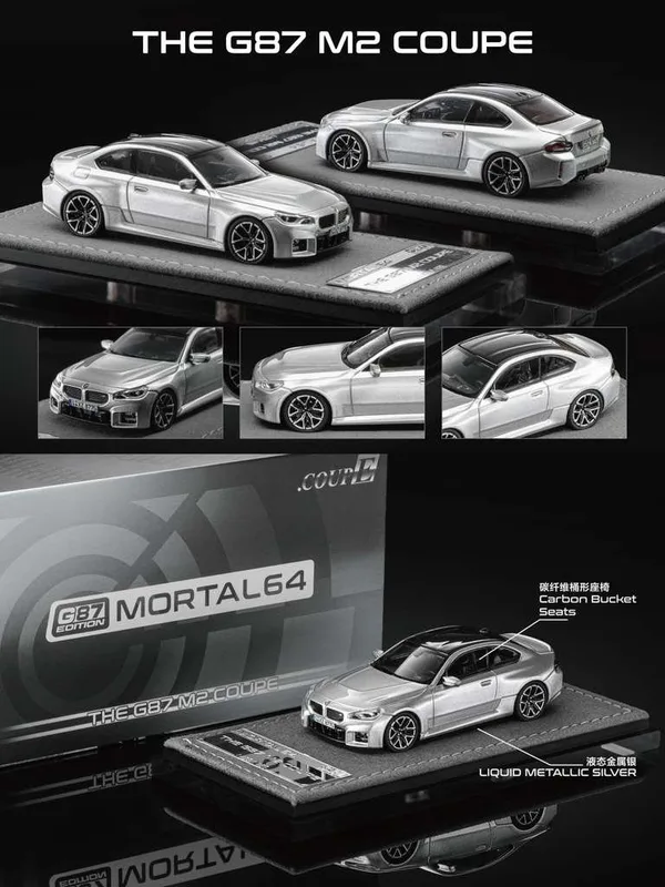 Mortal64 1:64 G87 M2 Coupe Liquid Metalic Silver