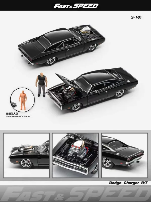 Fast Speed ​​FS 1:64 Charger R/T Black whit doll