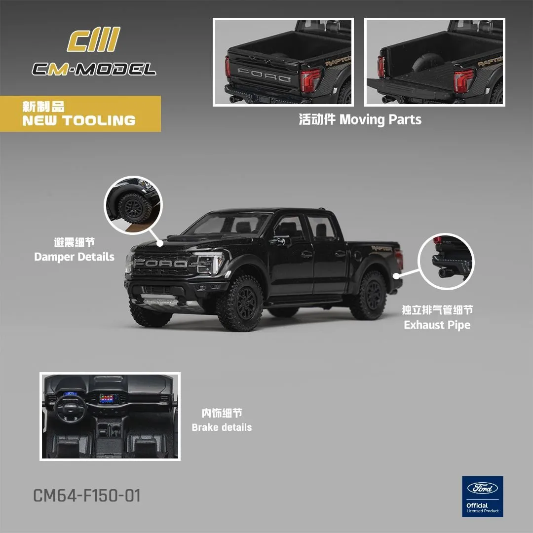 CM Model 1:64 F‑150 Raptor Agate Black Metallic