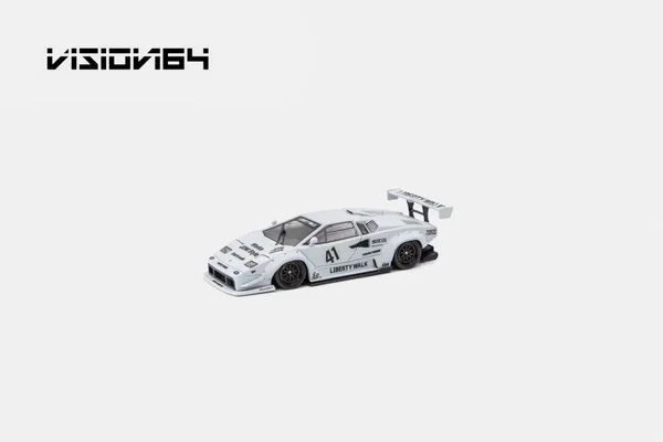 Vision64 1:64 Premium Countach LP500, LB-Works Widebody Modified Version 41 Livery Paint Scheme. White