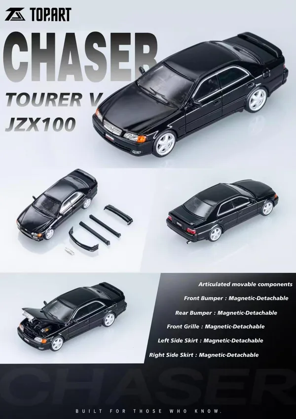 TOPART 1:64 Toyota JZX100 Chaser, Black