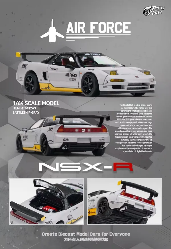 MicroTurbo MT 1:64 NSX 1st Gen (Mk1/NA1) NSX-R Air Force Livery