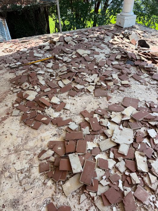 Demoing brick floor pavers in Pearl, MS, photo 2