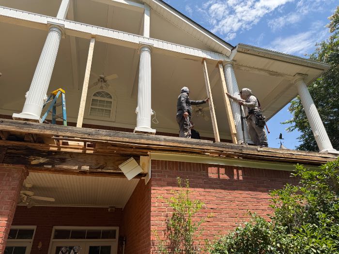 Rebuilding back patio structural beams incorrectly in Pearl, MS