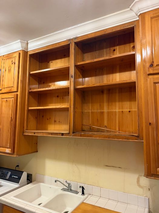 Demoing old cabinets prepping to rebuild for new cabinets in Pearl, MS