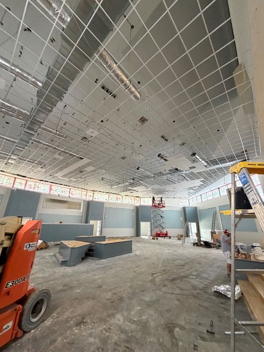 Installing grids for drop ceiling and stone on back wall in Richland, MS, photo 3