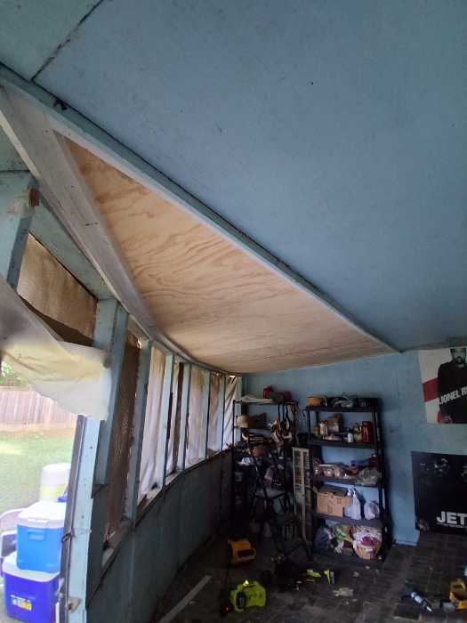 Demoed soffit underneath awning or back porch reinstalled new installation new 3/8 AC in Jackson, MS, photo 2