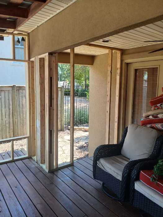 Find me walls on a back porch in Canton, MS