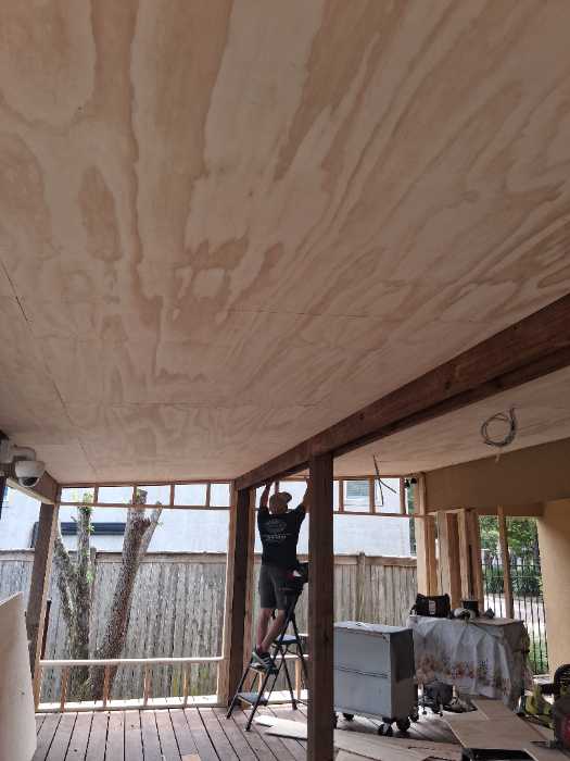Installing soffit under porch in Canton, MS, photo 2