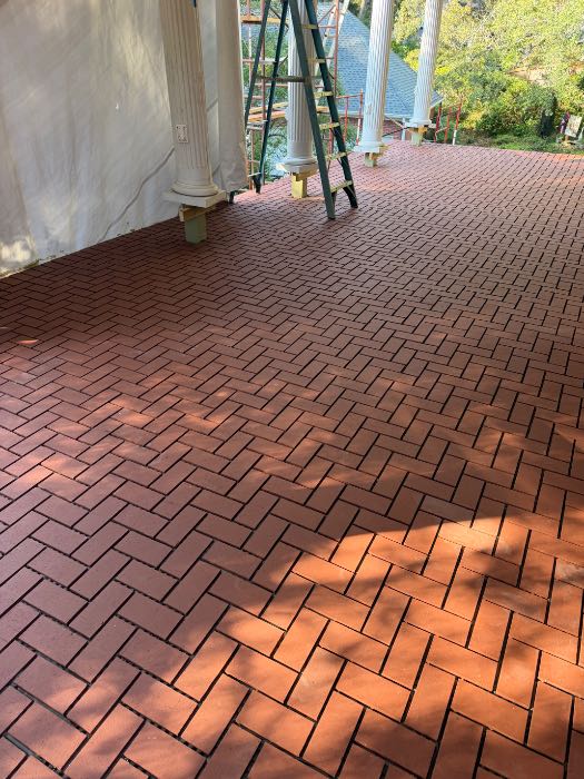 Installing new herringbone brick pavers in Pearl, MS, photo 2
