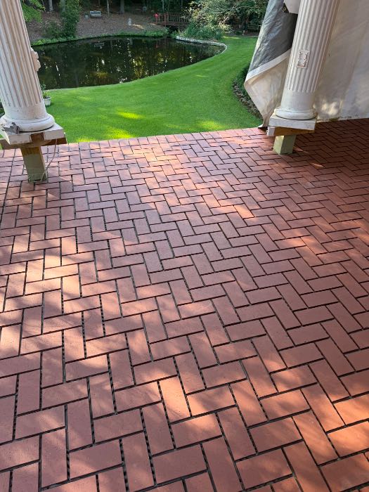Installing new herringbone brick pavers in Pearl, MS, photo 3