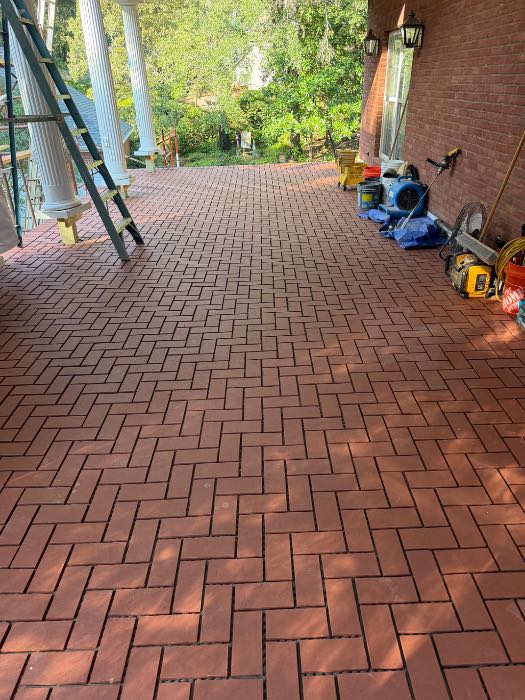 Installing new herringbone brick pavers in Pearl, MS, photo 4