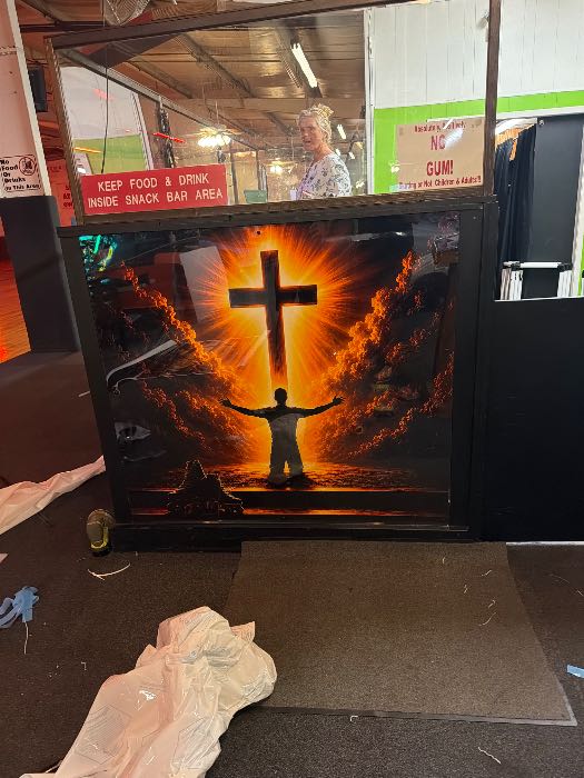 Install new decal at Funtime skating rink glory to God, photo 3