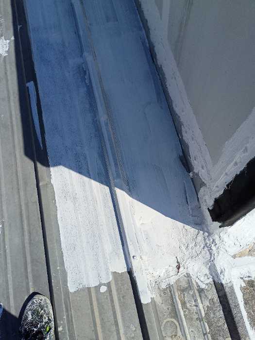 Priming rust spots on metal roof to get ready for silicone in Madison, MS, photo 2