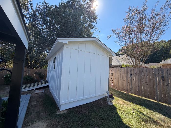 Designed and constructed a 10x20 shed for storage in Brandon, MS